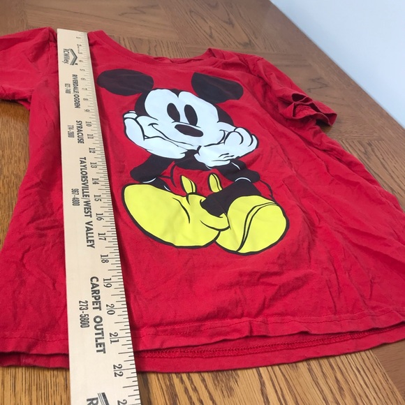 Women’s Red Mickey Mouse T Shirt XL Double Printed Tee -H1 - Picture 4 of 6